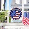 4th of July Dog & Cat Paw Print Door Sign - "Welcome" Patriotic Pet Lover Wood Decor - 12" American Flag Paw Wooden Wreath for Front Porch, Independence Day & Memorial Day Gift